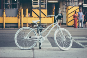 White camouflage bike in Toronto